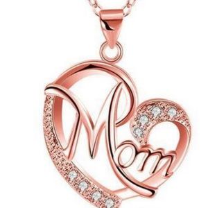 18 k rose gold mom necklace